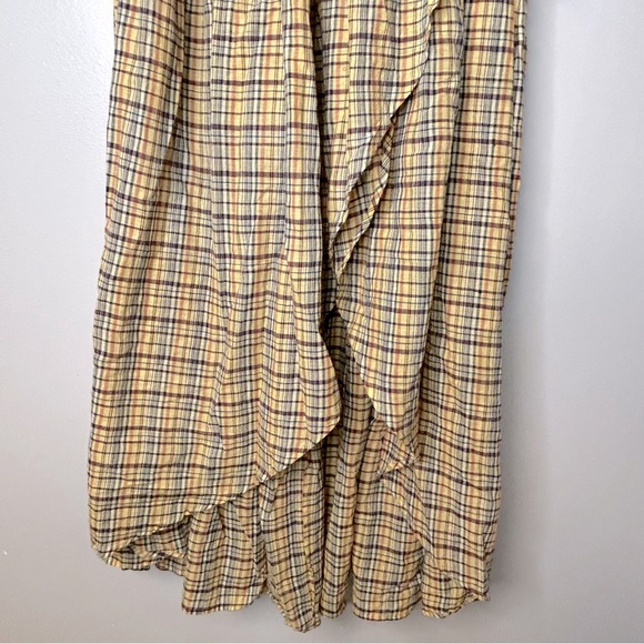 Laurence Bras Plaid Boho Maxi Ruffle Tie Waist Skirt - Picture 3 of 5